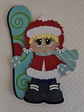 Snowboarding Boy Blonde Hair. Scrapbook, Card Making Paper Piecing