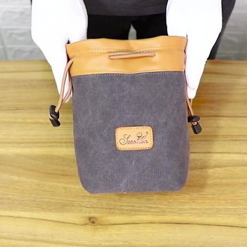 Waterproof Canvas Portable SLR Camera Lens Bag Vintage Soft Cover Case - Video 1 of 1