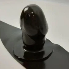 Latex Rubber Hood with Removable Eyes and Mouth Mask Open Eyes Mouth Back Zipper