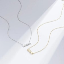 925 Sterling Silver MAMA Necklace Gold Plated Dainty Necklaces for Mom Gift