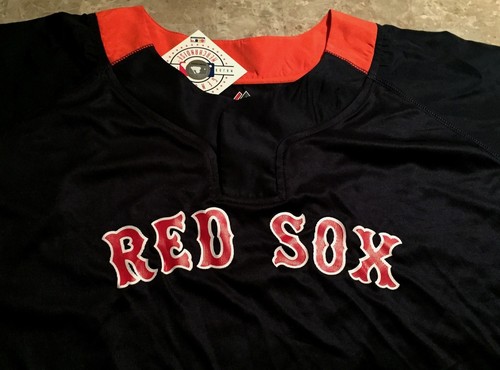 Boston Red Sox Pullover Jersey 2XL Ladies Cool Base Navy Sexy Women MLB - Picture 2 of 3