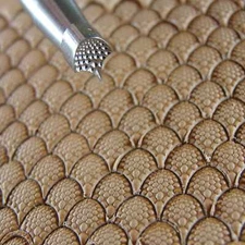 Extra Small Textured Dragon Scale Geometric Stamp, Leather Tool, Stainless Steel