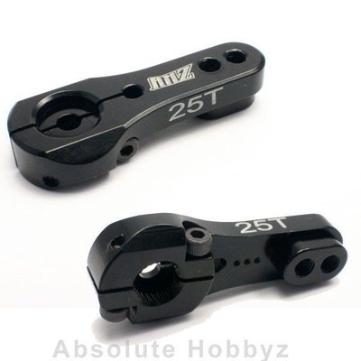 AHZ Aluminum Adjustable Black Servo Horn Single Arm Futaba / Savox (25T)