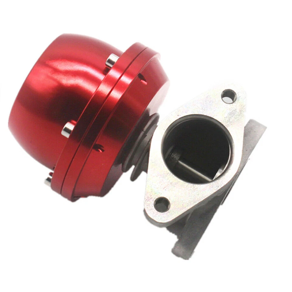 (Rojo) Colector de escape turbo externo atornillable universal para automóvil 38 mm Wastegate nuevo Foto 4 de 4