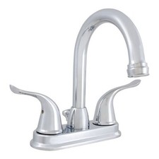 LDR Exquisite 2-Handle High-Arc Bathroom Metal Lavatory Faucet w/ Pop-Up Chrome