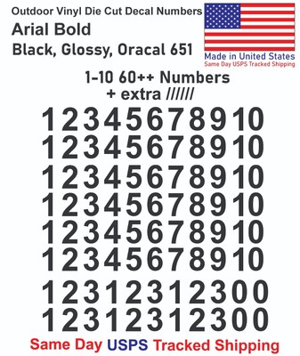 0-10 80+ ARIAL Vinyl Decal Sticker Numbers - for Mailbox, Wall, Address, Locker