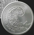 1 oz silver Don’t Worry BU .999 Pure COA Silver Shield Japan Great Wave Surfing