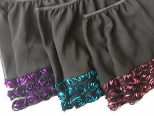 Dasha Designs Girls Rosette Pull-On Ballet Skirt, Pink / Turquoise / Purple, NWT