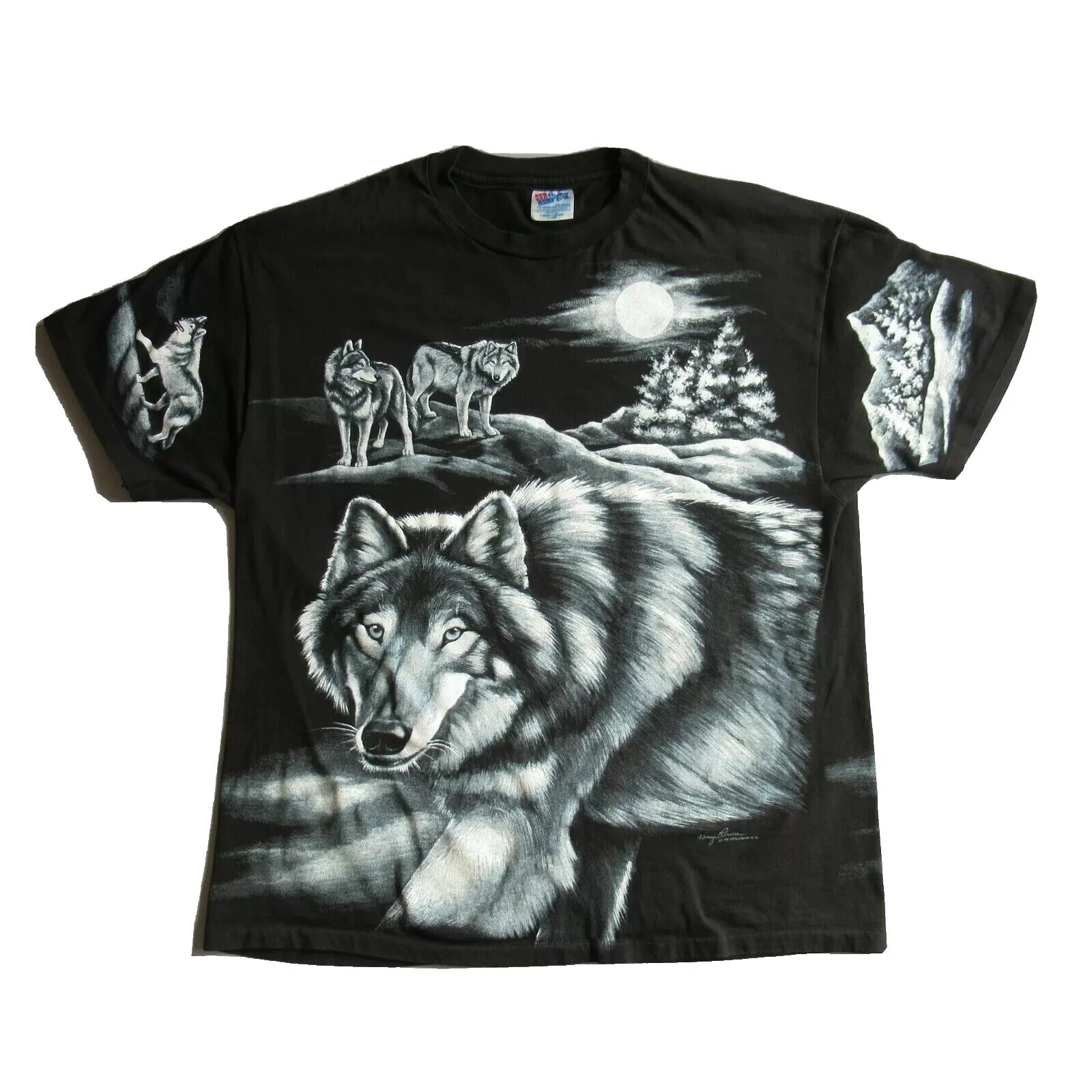 哈尼斯棉动物印花男士 t 恤