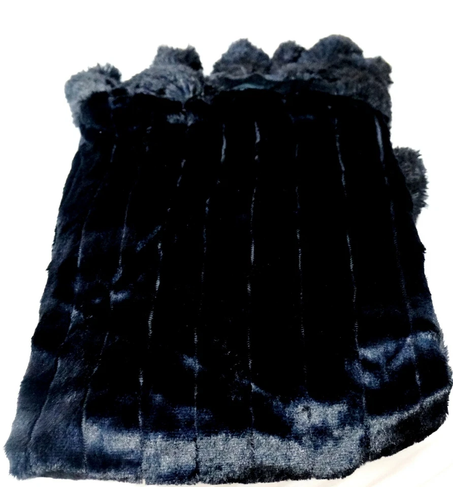 Manta de piel sintética Adrienne Landau leopardo y negra 50"X70" pesada suave gruesa Foto 4 de 4