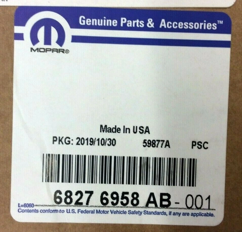 RAM 1500 2015-2019 Sport 2 piezas capó negro rayas calcomanía gráfica OEM 68276958AB Foto 2 de 2