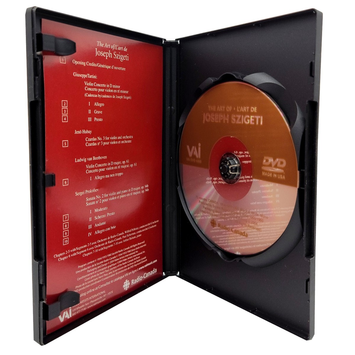 The Art Of L' Art De Joseph Szigeti (DVD) 2004 Region Free Tartini