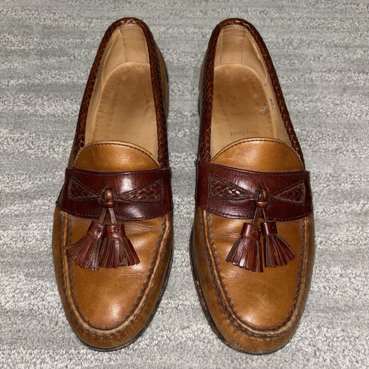 Allen Edmonds Loafers‎ 9 Black Brown Leather Maxfield Two Tone Tassel Made USA Allen Edmonds Maxfield Black/Brown Mens US14D USA Leather  main image 3