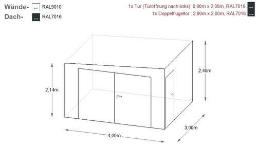 Blechgarage Schuppe 4x3x2,4m Lager Fertiggarage | inkl. Lieferung | 19488!! - Bild 4 von 9
