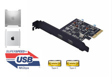 USB 3.1 Gen 2 10Gbps PCIe Card Type-C x2 Mac Pro 5,1 4,1 USB-C