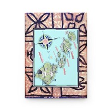 Hawaii Tapa Map Hardcover Journal Matte