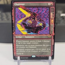 chainsaw mtg card Texas Chainsaw Massacre inspired custom Magic: The Gathering cards