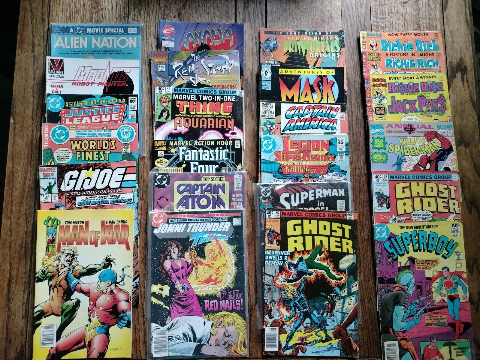 Lot of 24 assorted comic books found in the attic