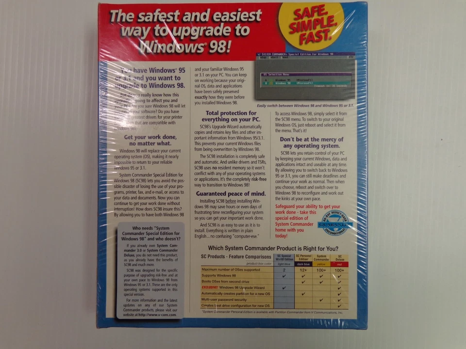 SYSTEM COMMANDER NEW, SEALED Special edition for windows 98 upgrade to windows98 - Image 2 of 4