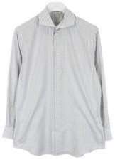 Suitsupply Slim Fit Formal Shirt Men 43-7/17L Checked Buttoned Collar