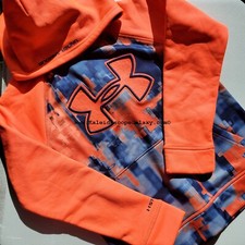 Under Armour Storm Boys Size Small Hoodie Sweatshirt Orange Blue 50