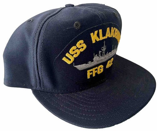 1980s USS KLAKRING FFG-42 FRIGATE BASEBALL CAP HAT NAVY BLUE NEW NOS VINTAGE - Picture 5 of 7