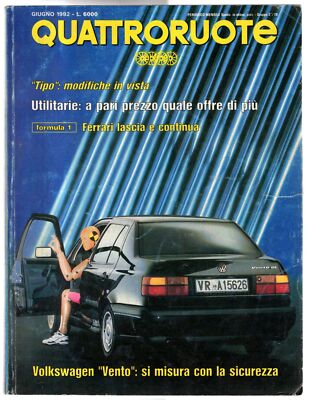 Magazine Quattroruote Juin 1992 - Italien - Voitures Des Années 90