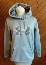 Under Armour Cold Gear Women's Size M Hoodie Gray Logo Pocket Long Sleeve