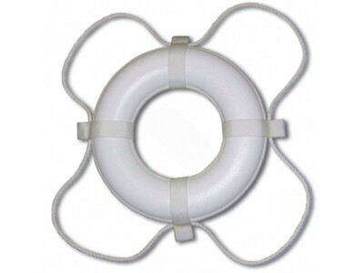 24'' WHITE *Coast Guard Approved* FOAM LIFE RING {PS361} (POOLSTYLE - 361)