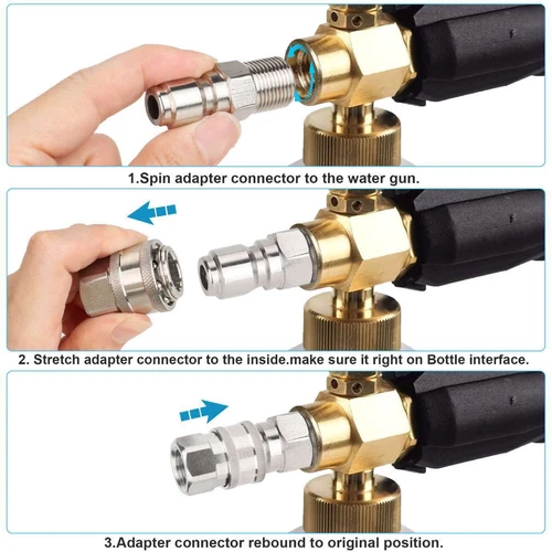 4Pcs NPT 3/8 Inch Pressure Washer Adapter Stainless Steel Quick Connect Fitting - Bild 4 von 11