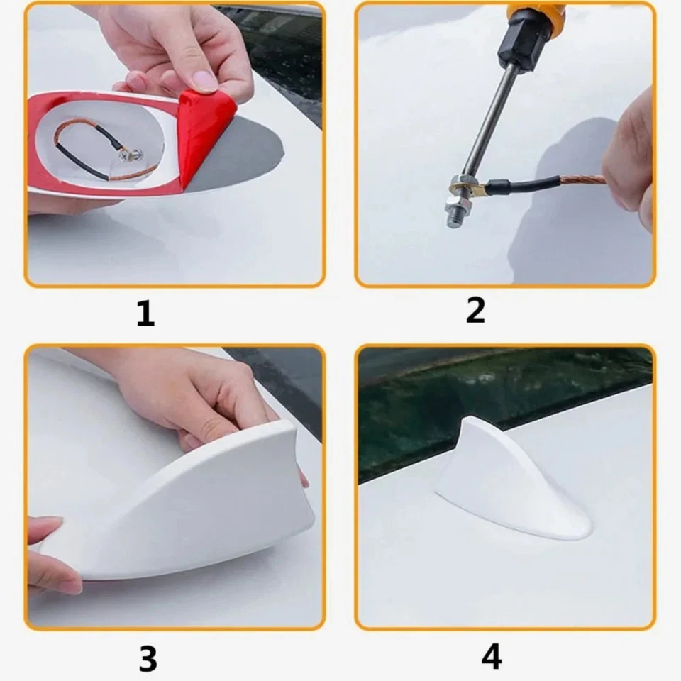 Car Antenna Shark Roof Fin AM FM Radio Signal Aerial Auto Truck Van Universal AU - image 3 of 4