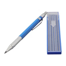 Silver Streak Welders Pencil with 12 Pcs Round Silver Refills, Metal Marker Pen
