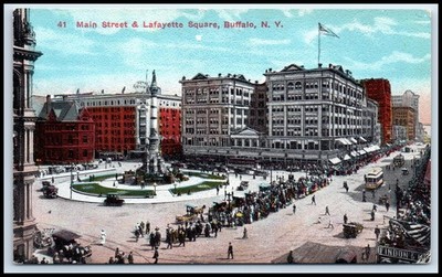 Postcard 41 Main Street & Lafayette Square, Buffalo, N. Y.   I97