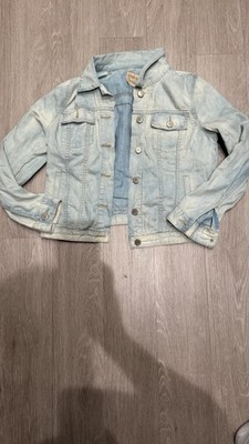 Vintage Threads Light Blue Collared Jean Jacket Patch  Women's Size L #286