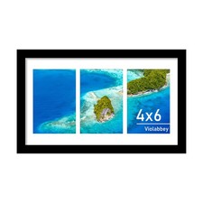 8x14 Collage Picture Frame,Fits Three 4x6 Photos with Mat or 8x14 Pictures wi...