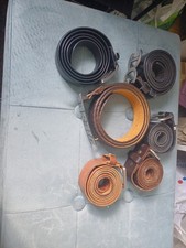 Set Of Six Leather Belts Medium To Large