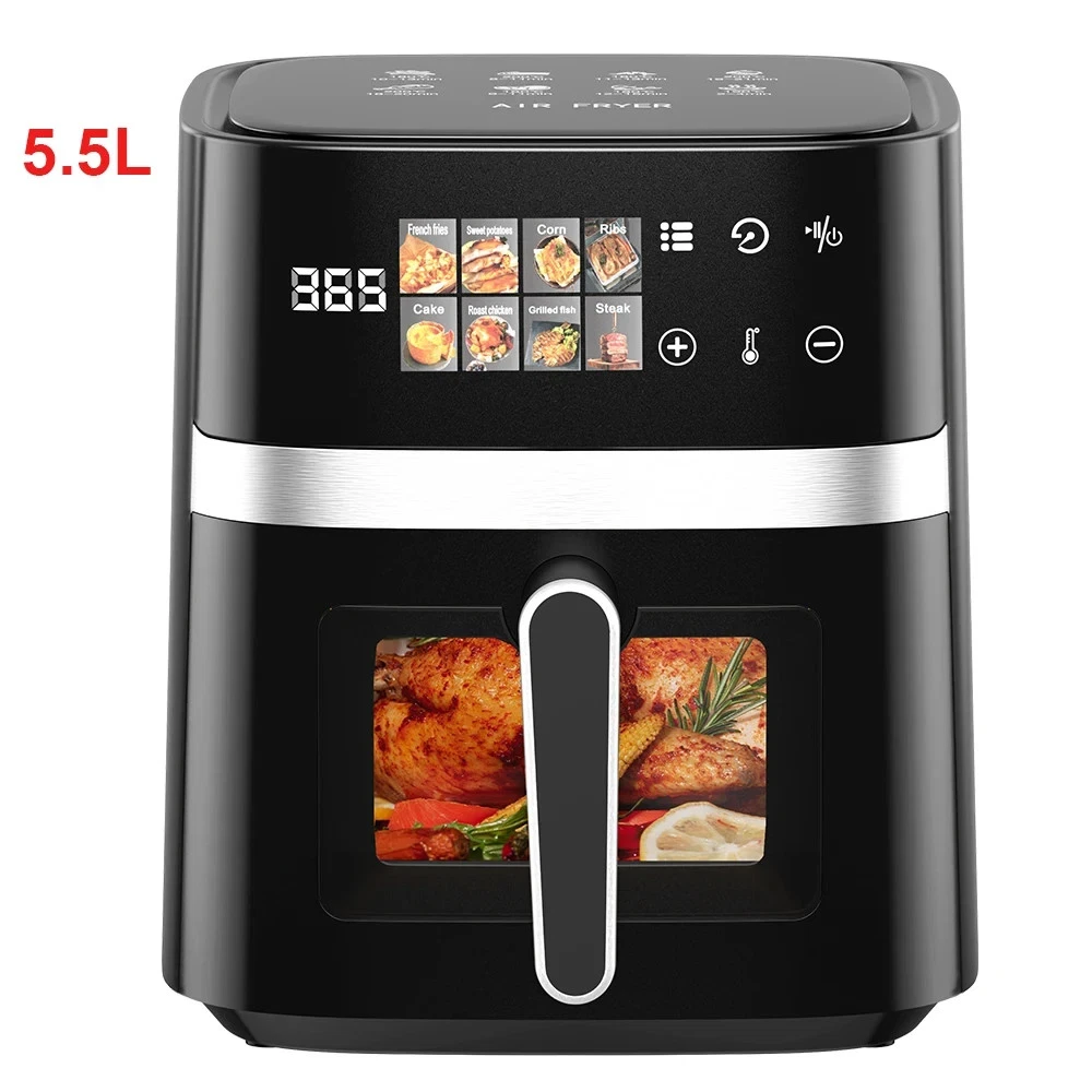 5.5L Air Fryer 8-in-1 Digital LED Window 1350W Oil-Free Cooker Black New Hot Air
Opens in a new wind