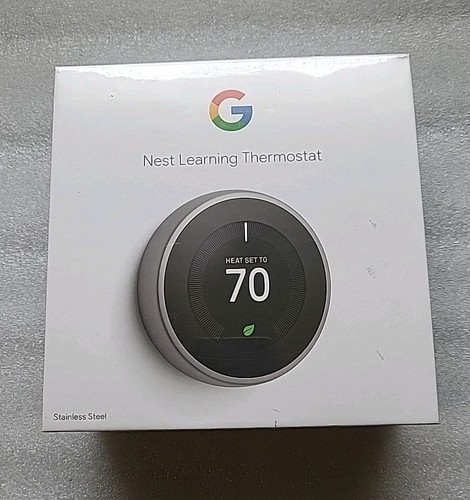Google Nest A0013 T3007ES 3rd Generation Learning Thermostat - Stainless Steel