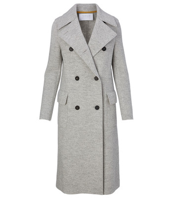Harris Wharf London Trench Coat Womens 40 Gray Wool Double Breasted Autumn Italy