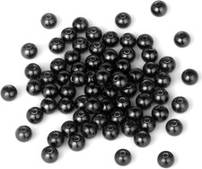  6MM/100PCS Black Stainless Steel Beads round Metal Spacer Beads Bulk for DIY J