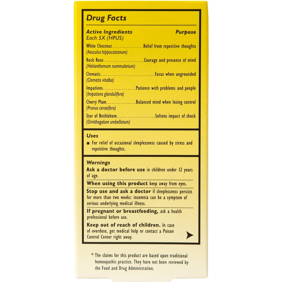 Spray homeopático ayuda natural para dormir para rescatar remedios florales de Bach 0,7 fl oz Foto 3 de 4