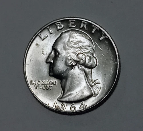 🔹 1964 D Washington Quarter 90% Silver UNC 25¢