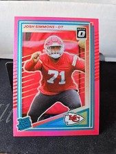 2025 Panini Donruss - Rated Rookie Josh Simmons #368 Optic Preview Pink