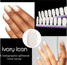 Color Street Nail Polish Strips, Ivory Icon, Glitter, New In Box, READ!!!