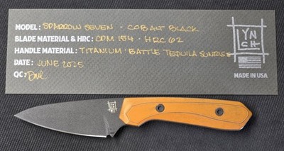 Rare Lynch NW Sparrow 7 Cobalt Black CPM-154 Battle Tequila Sunrise Titanium USA