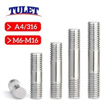M6-M16 Double End Threaded Stud Bar Rod Bolts Screws A4 316 Stainless Steel