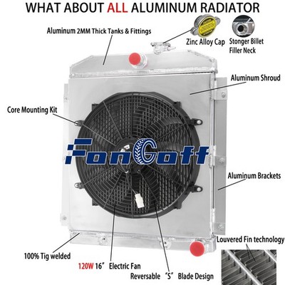 3 Row Radiator Fan Shroud For Chevy 3100 3600 3700 3800 3900 4.3L 1947-1954 US.