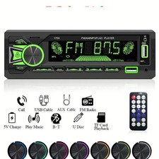Bluetooth Car Stereo Audio In-Dash Aux Input Receiver SD USB MP3 Radio Player FM