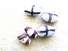 ANTIQUE 5 PCS MILK WHITE  PORCELAIN  GLASS TRADE BEADS  CROSS DESIGN DECOR — photo 3