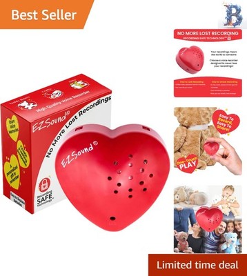 Heart-Shaped Teddy Bear Voice Recorder for Personal Messages - 30 sec Playback